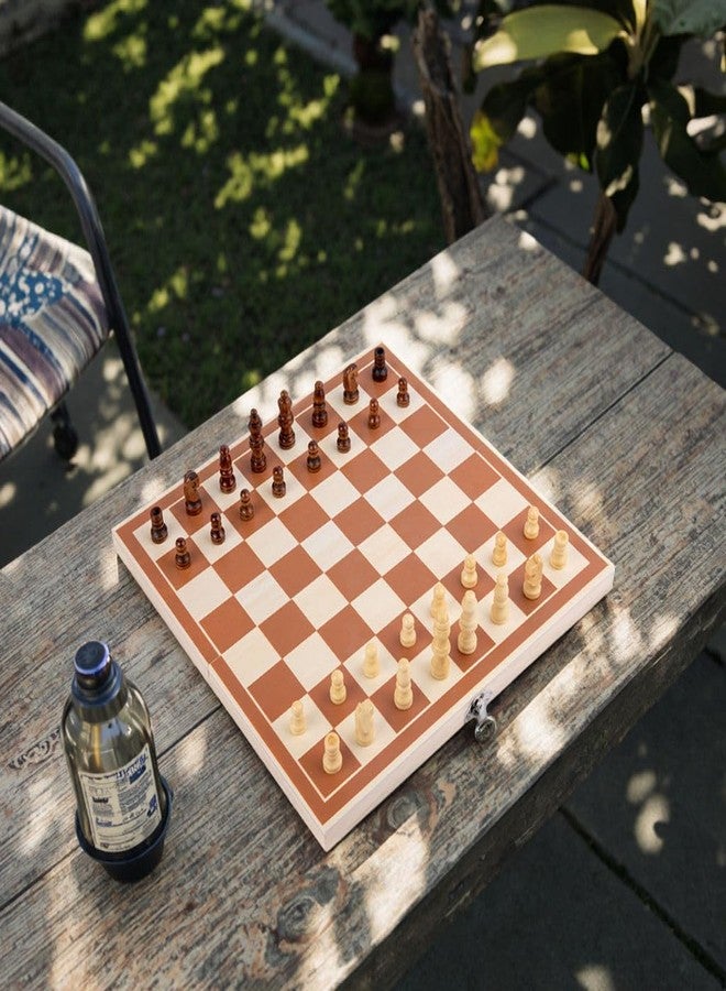 SPOCCO | 11"X11" Inch Wooden Foldable Chess Board Storage Set with 32 Wooden Chess Coins | Brain Game | Indoor, Outdoor & Travel Chess Game for Kids, Adults and Beginners for | WCB-35 - Image 5